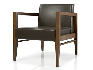 SERENA - Leather easy chair with armrests by JMS
