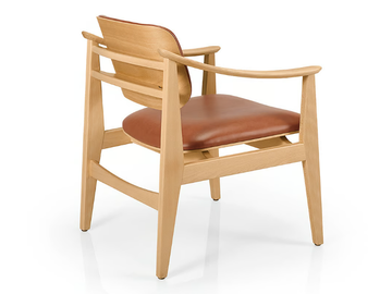 SHANNA M1058WUUST - Leather easy chair with armrests by JMS