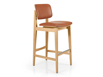 SHANNA M1060WUUST - Leather barstool with footrest by JMS