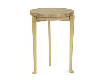 BRUF - Round oak coffee table by JOSÉ LEITE DE CASTRO