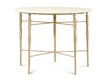 ELIS - Round brass and marble high side table by JOSÉ LEITE DE CASTRO