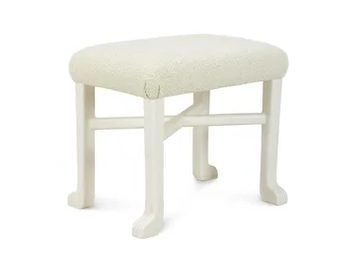 GRID - Low fabric stool with plaster legs by JOSÉ LEITE DE CASTRO