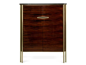 KADOR - Granite and ebony highboard with doors by JOSÉ LEITE DE CASTRO