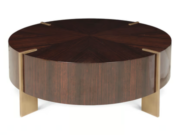 MAZU - Low round ebony coffee table by JOSÉ LEITE DE CASTRO