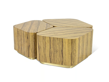MONTI - Low modular frake wood coffee table by JOSÉ LEITE DE CASTRO