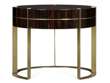 MOON - Oval ebony bedside table by JOSÉ LEITE DE CASTRO