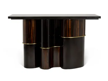PORTIA - Console table with granite top and wooden base by JOSÉ LEITE DE CASTRO