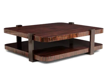 TWICE - Low rectangular ebony coffee table by JOSÉ LEITE DE CASTRO