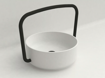 CHAPTER - Round washbasin with integrated faucet by JUSTIME