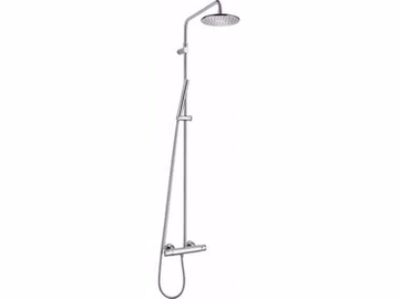 CHAPTER - Wall-mounted chromed brass shower system with hand shower by JUSTIME