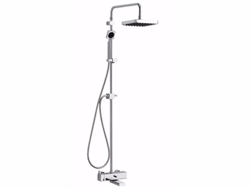 MARK II - Wall-mounted chromed brass shower panel with hand shower by JUSTIME
