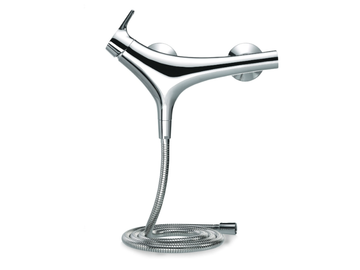 NATURE - Single handle chromed brass shower mixer with flexible hose by JUSTIME