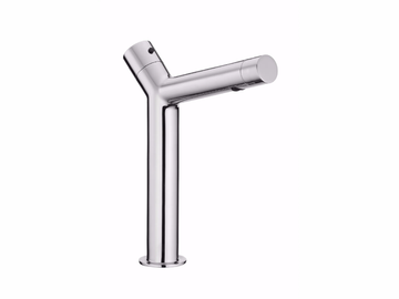 YES - Countertop single handle chromed brass washbasin mixer with adjustable spout by JUSTIME
