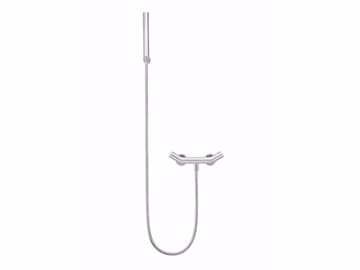 YES - Single handle chromed brass shower mixer with hand shower by JUSTIME