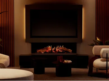E-65" - Electric vent free fireplace with remote control by KALFIRE