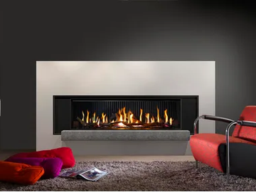 G160/41F - Wall-mounted built-in gas fireplace by KALFIRE