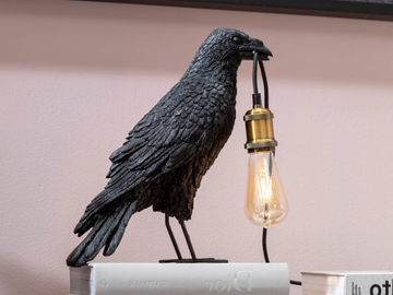 ANIMAL CROW - Handmade LED polyresin table lamp by KARE Design