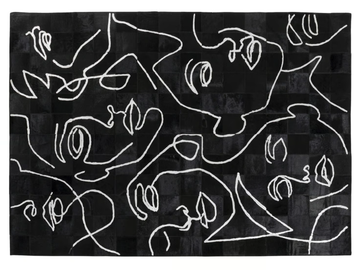 ART FACES - Patterned rectangular handmade fabric rug by KARE Design