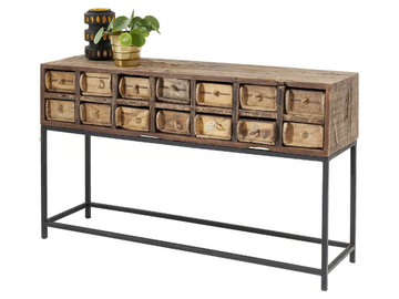 BASTIDON - Rectangular reclaimed wood console table with drawers by KARE Design