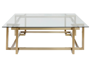 CLARA GOLD - Rectangular Glass and Stainless Steel high side table by KARE Design