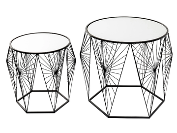 COBWEB - Low glass and steel coffee table by KARE Design