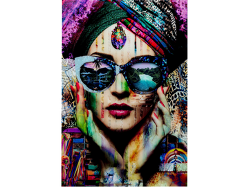 COLORFUL ARTIST - Tempered glass and polypropylene Painting by KARE Design