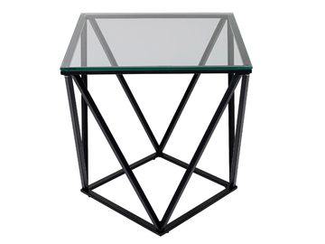 CRISTALLO - Glass and steel high side table by KARE Design