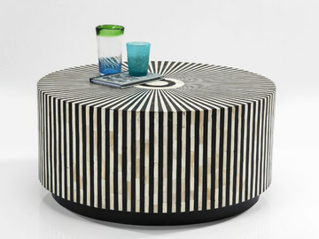 ELECTRA - Low round chipboard coffee table by KARE Design