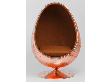 EYE BALL COPPER - Industrial style swivel copper armchair by KARE Design