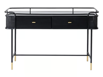 FENCE - Rectangular steel and wood console table with drawers by KARE Design