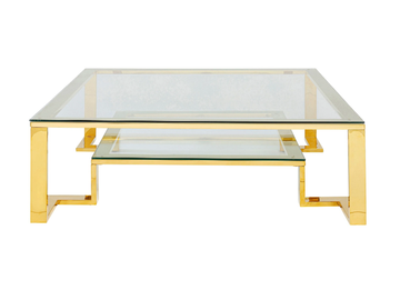 GOLD RUSH - Square glass coffee table by KARE Design