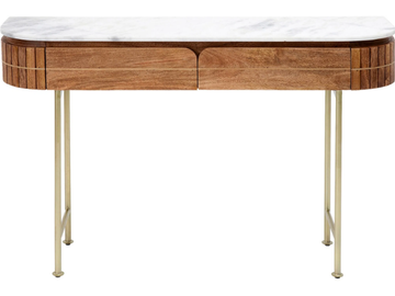 GRACE - Demilune solid wood console table with drawers by KARE Design