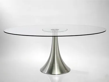 GRANDE POSSIBILITÀ - Round glass and aluminium table by KARE Design