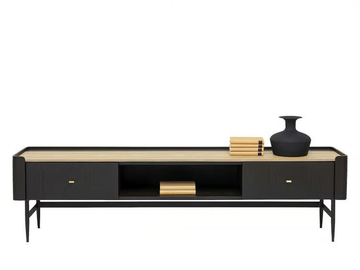 MILANO - Low wood veneer TV cabinet with drawers by KARE Design