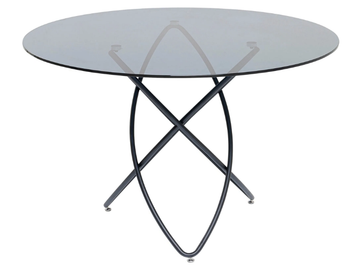 MOLEKULAR BLACK - Round glass and steel table by KARE Design