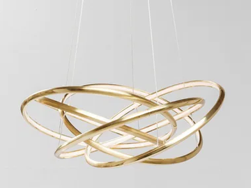 SATURN LED GOLD BIG - LED powder coated aluminium pendant lamp by KARE Design