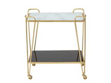 WEST COAST - Glass and steel drinks trolley by KARE Design