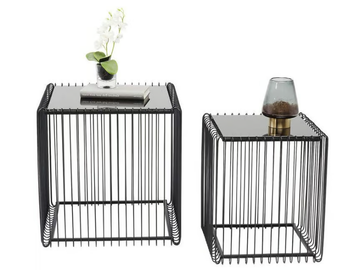 WIRE - Square mirrored glass coffee table by KARE Design