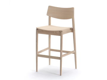 A-BS01 - Wooden barstool with footrest by KARIMOKU