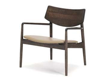A-LC01 - Wooden easy chair with armrests by KARIMOKU