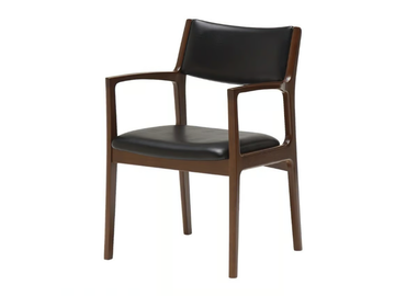 Chair with armrests - Upholstered vinyl leather chair with armrests by KARIMOKU