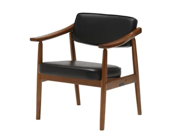 D CHAIR - Vinyl leather easy chair with armrests by KARIMOKU
