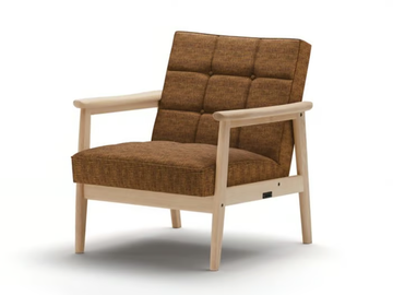 K CHAIR - Tufted fabric easy chair with armrests by KARIMOKU