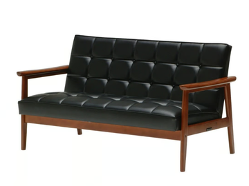 K CHAIR - Tufted vinyl leather small sofa by KARIMOKU