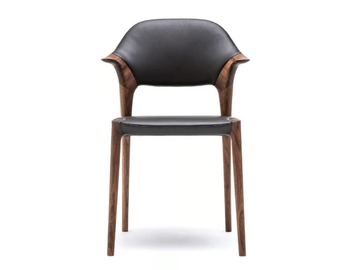 KUNST - Upholstered leather chair by KARIMOKU