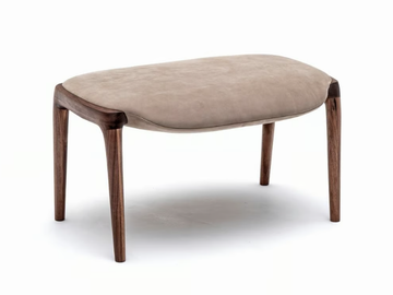 KUNST - Upholstered leather footstool by KARIMOKU