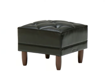 Leather footstool - Upholstered vinyl leather footstool by KARIMOKU
