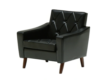 LOBBY - Tufted vinyl leather armchair with armrests by KARIMOKU