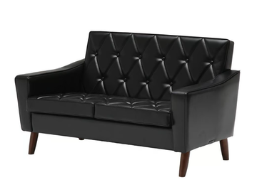 LOBBY - Tufted vinyl leather small sofa by KARIMOKU