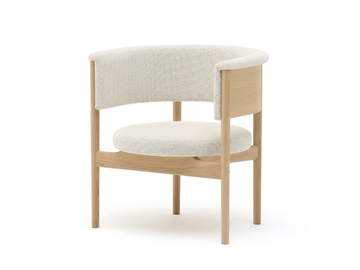 N-CC02 - Upholstered wooden chair with armrests by KARIMOKU